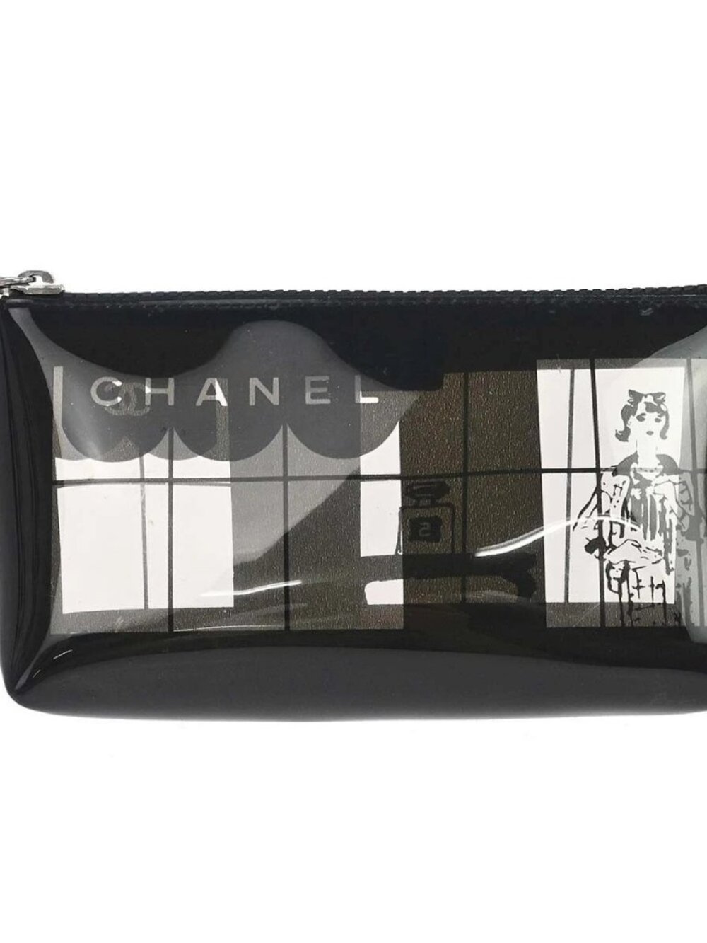 Chanel Black PVC Mademoiselle Window Pouch 197583